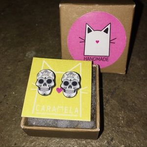 Sugar skull stud earrings (NEVER WORN!)